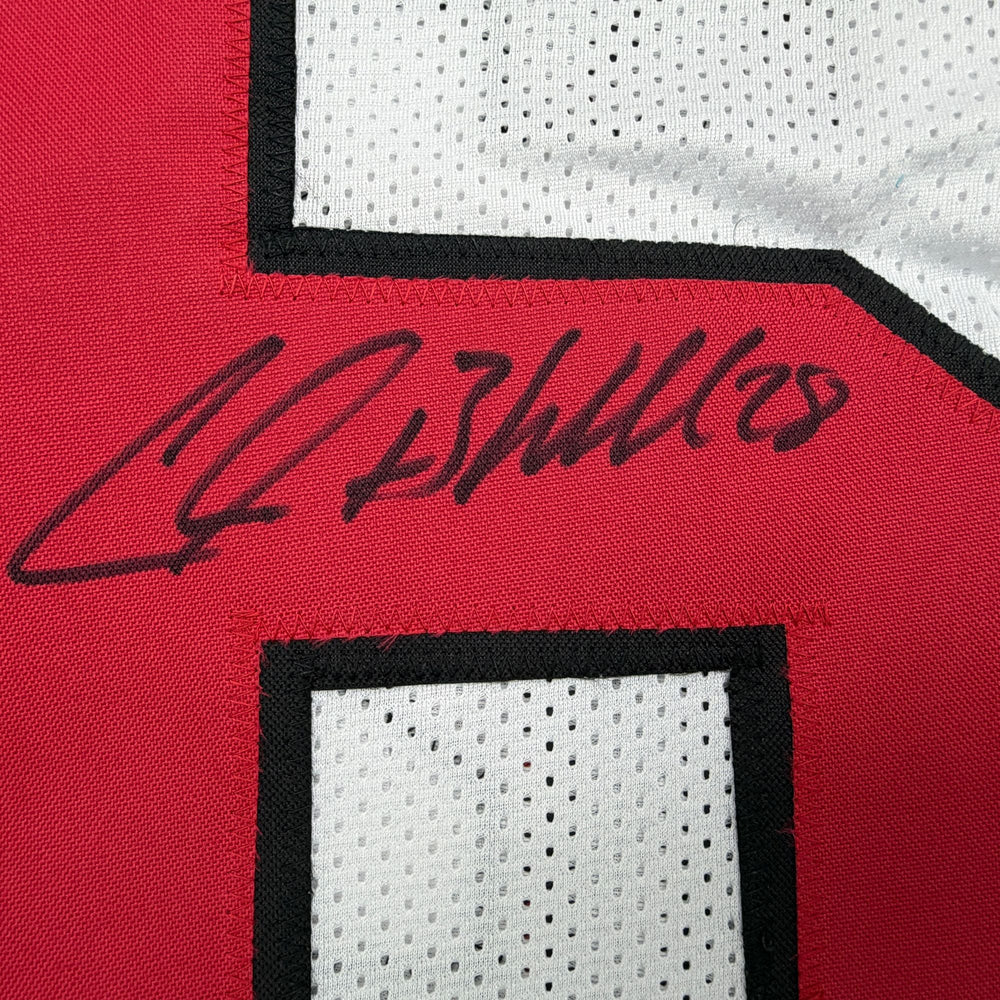 Autographed/Signed Chris Beanie Wells Arizona White Football Jersey PSA/DNA COA (ONLINE ORDER ONLY)