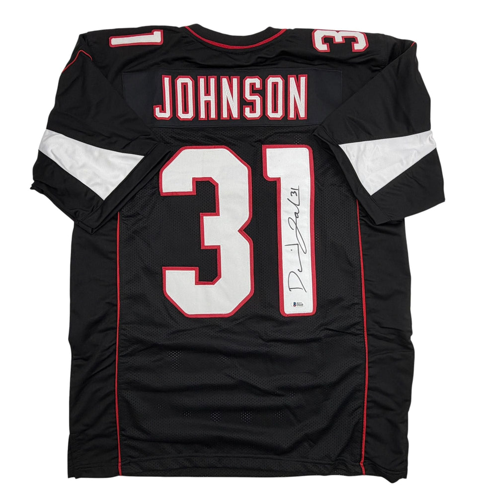 Autographed/Signed David Johnson Arizona Black Football Jersey Beckett BAS COA (ONLINE ORDER ONLY)