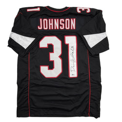 Autographed/Signed David Johnson Arizona Black Football Jersey Beckett BAS COA (ONLINE ORDER ONLY)