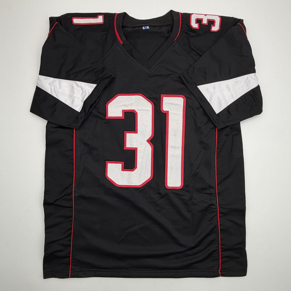 Autographed/Signed David Johnson Arizona Black Football Jersey Beckett BAS COA (ONLINE ORDER ONLY)