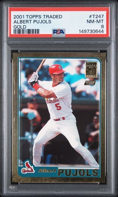Graded 2001 Topps Traded Albert Pujols #T247 Gold Foil /2001 Rookie RC Baseball Card PSA 8 NM-MT (ONLINE ORDER ONLY)