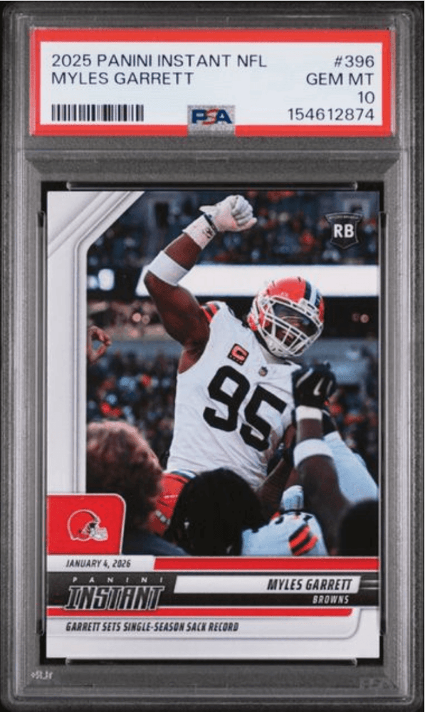 Graded 2025 Panini Instant Myles Garrett #396 Football Card PSA 10 Gem Mint (ONLINE ORDER ONLY)