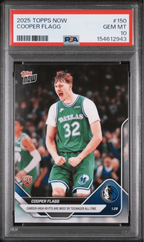 Graded 2025 Topps Now Cooper Flagg #150 Rookie RC Basketball Card PSA 10 Gem Mint (ONLINE ORDER ONLY)