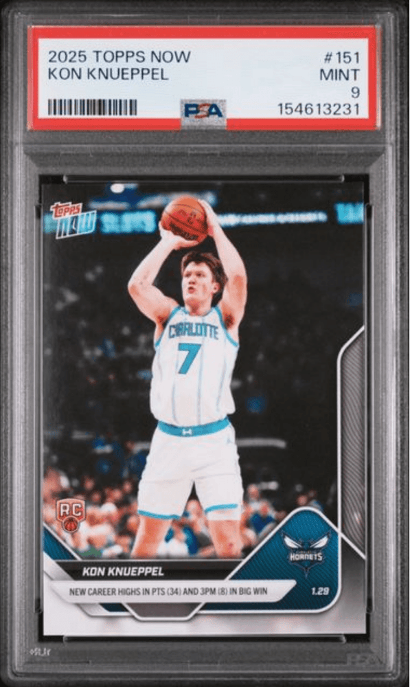 Graded 2025 Topps Now Kon Knueppel #151 Rookie RC Basketball Card PSA 9 Mint (ONLINE ORDER ONLY)