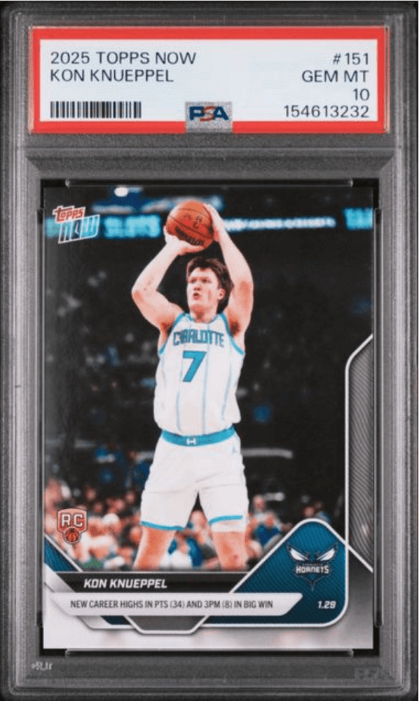 Graded 2025 Topps Now Kon Knueppel #151 Rookie RC Basketball Card PSA 10 Gem Mint (ONLINE ORDER ONLY)