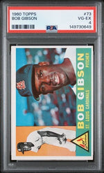 Graded 1960 Topps Bob Gibson #73 Baseball Card PSA 4 VG-EX (ONLINE ORDER ONLY)