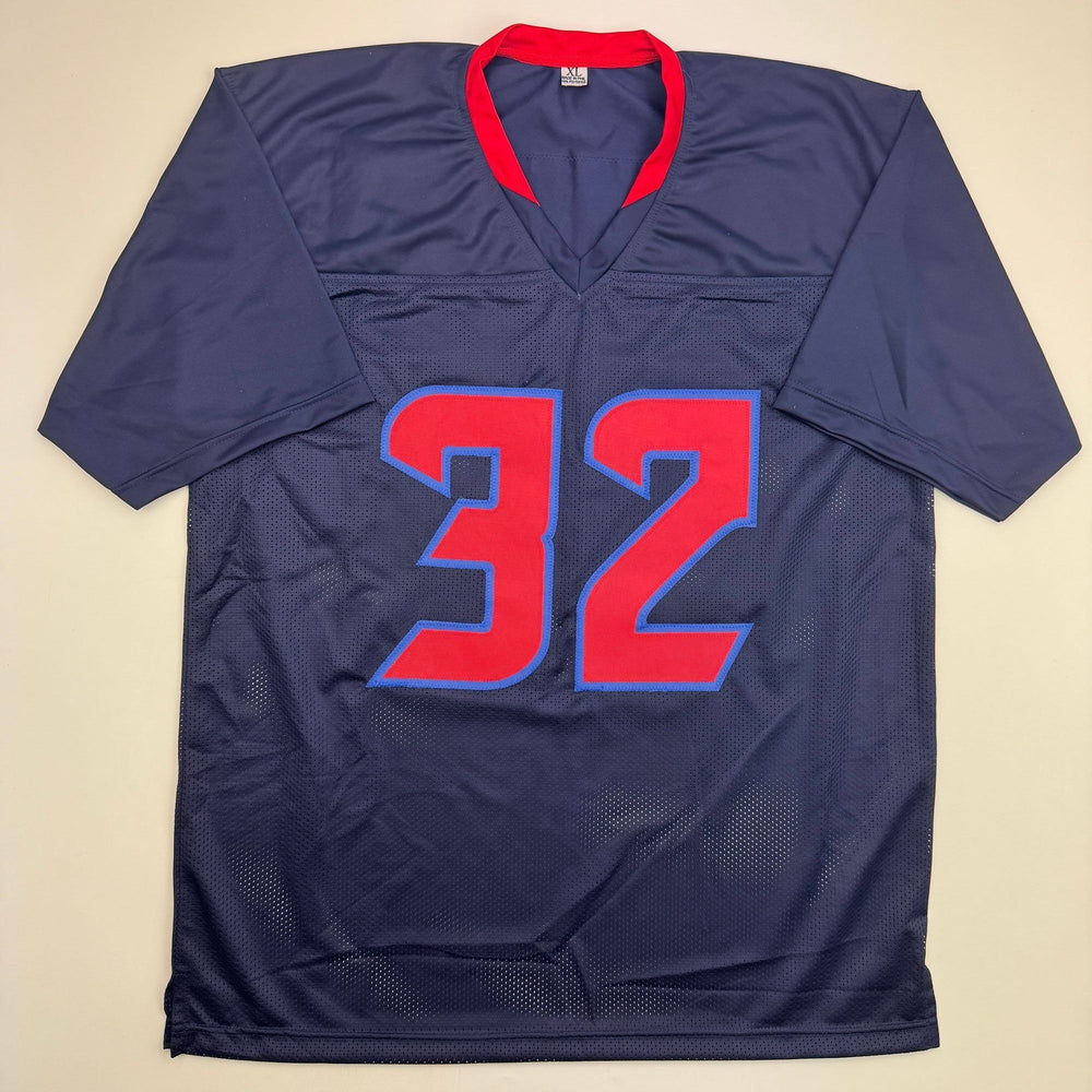 Autographed/Signed David Montgomery Houston Blue Alternate Football Jersey Beckett BAS COA (ONLINE ORDER ONLY)