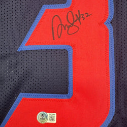 Autographed/Signed David Montgomery Houston Blue Alternate Football Jersey Beckett BAS COA (ONLINE ORDER ONLY)