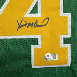 Autographed/Signed Xavier McDaniel Seattle Green Basketball Jersey Beckett BAS COA (ONLINE ORDER ONLY)