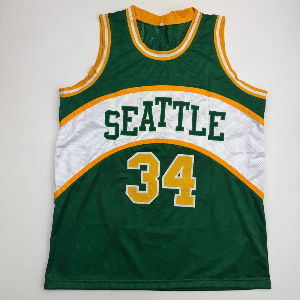 Autographed/Signed Xavier McDaniel Seattle Green Basketball Jersey Beckett BAS COA (ONLINE ORDER ONLY)