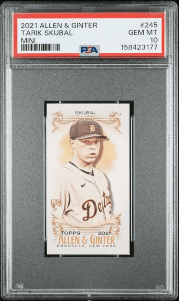Graded 2021 Topps Allen & Ginter Tarik Skubal #245 Mini Rookie RC Baseball Card PSA 10 Gem Mint (ONLINE ORDER ONLY)
