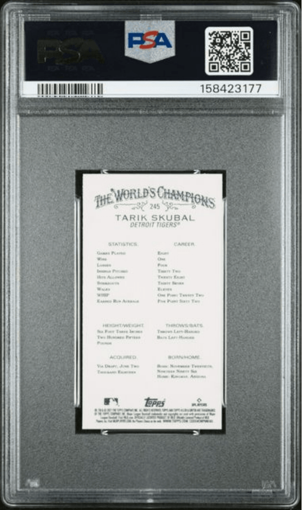 Graded 2021 Topps Allen & Ginter Tarik Skubal #245 Mini Rookie RC Baseball Card PSA 10 Gem Mint (ONLINE ORDER ONLY)