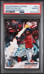 Graded 2025 Topps Bowman Chrome Marcelo Mayer #AD2 Adios Mini Diamond /150 Rookie RC Baseball Card PSA 10 Gem Mint (ONLINE ORDER ONLY)