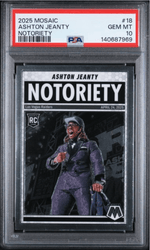 Graded 2025 Panini Mosaic Ashton Jeanty #18 Notoriety Rookie RC Football Card PSA 10 Gem Mint (ONLINE ORDER ONLY)