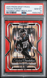Graded 2025 Panini Prizm Draft Picks Travis Hunter #7 Student Orientation Red Flash /49 Rookie RC Football Card PSA 10 Gem Mint (ONLINE ORDER ONLY)