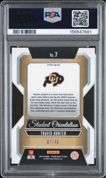 Graded 2025 Panini Prizm Draft Picks Travis Hunter #7 Student Orientation Red Flash /49 Rookie RC Football Card PSA 10 Gem Mint (ONLINE ORDER ONLY)