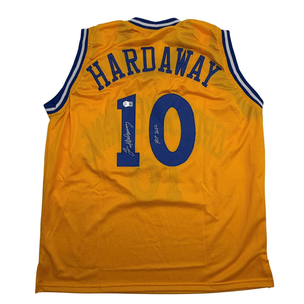 Autographed/Signed Tim Hardaway Golden State Yellow Basketball Jersey Beckett BAS COA (ONLINE ORDER ONLY)