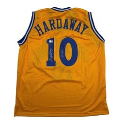 Autographed/Signed Tim Hardaway Golden State Yellow Basketball Jersey Beckett BAS COA (ONLINE ORDER ONLY)