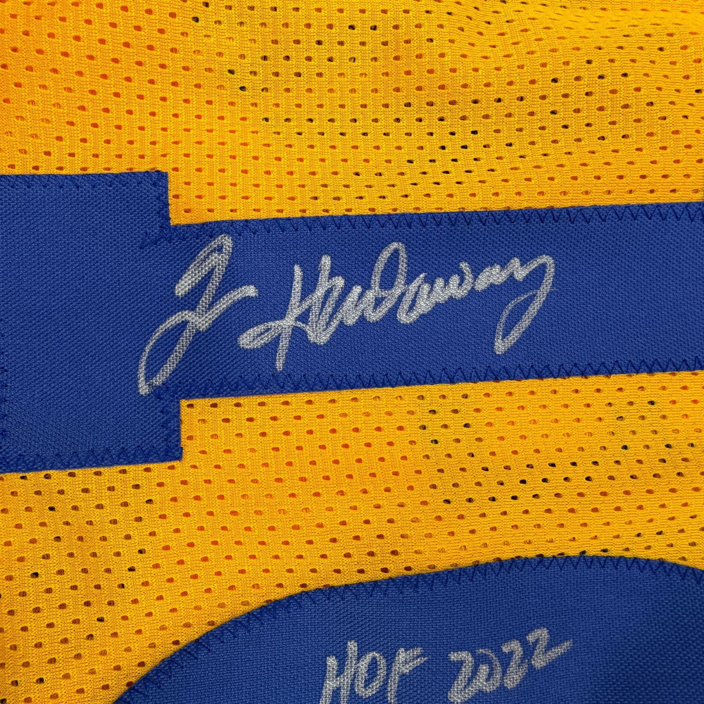 Autographed/Signed Tim Hardaway Golden State Yellow Basketball Jersey Beckett BAS COA (ONLINE ORDER ONLY)