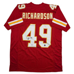 Autographed/Signed Tony Richardson Kansas City Red Football Jersey Beckett BAS COA (ONLINE ORDER ONLY)