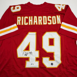 Autographed/Signed Tony Richardson Kansas City Red Football Jersey Beckett BAS COA (ONLINE ORDER ONLY)
