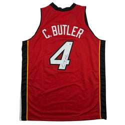 Autographed/Signed Caron Butler Miami Red Basketball Jersey Beckett BAS COA (ONLINE ORDER ONLY)