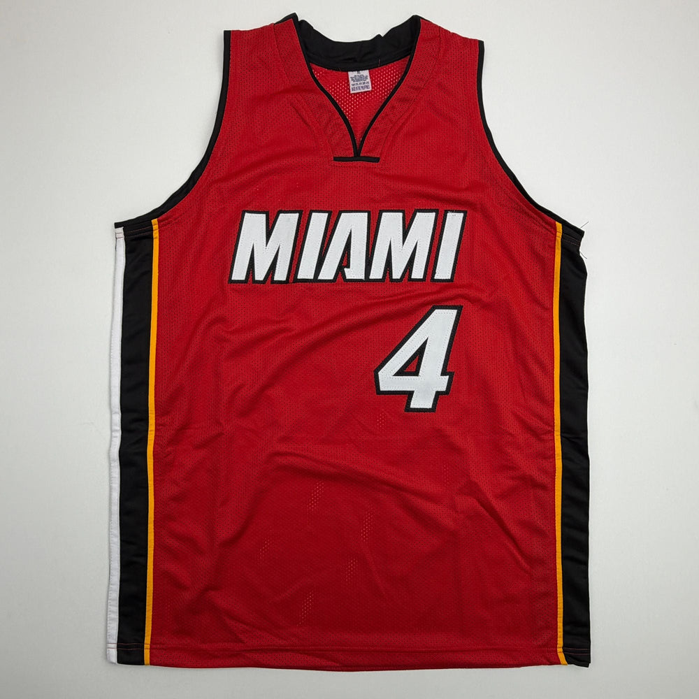 Autographed/Signed Caron Butler Miami Red Basketball Jersey Beckett BAS COA (ONLINE ORDER ONLY)