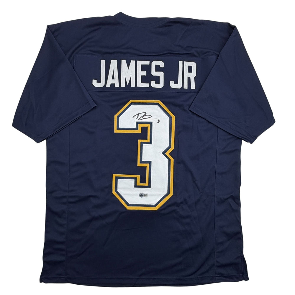 Autographed/Signed Derwin James Los Angeles San Diego Navy Blue Football Jersey Beckett BAS COA (ONLINE ORDER ONLY)