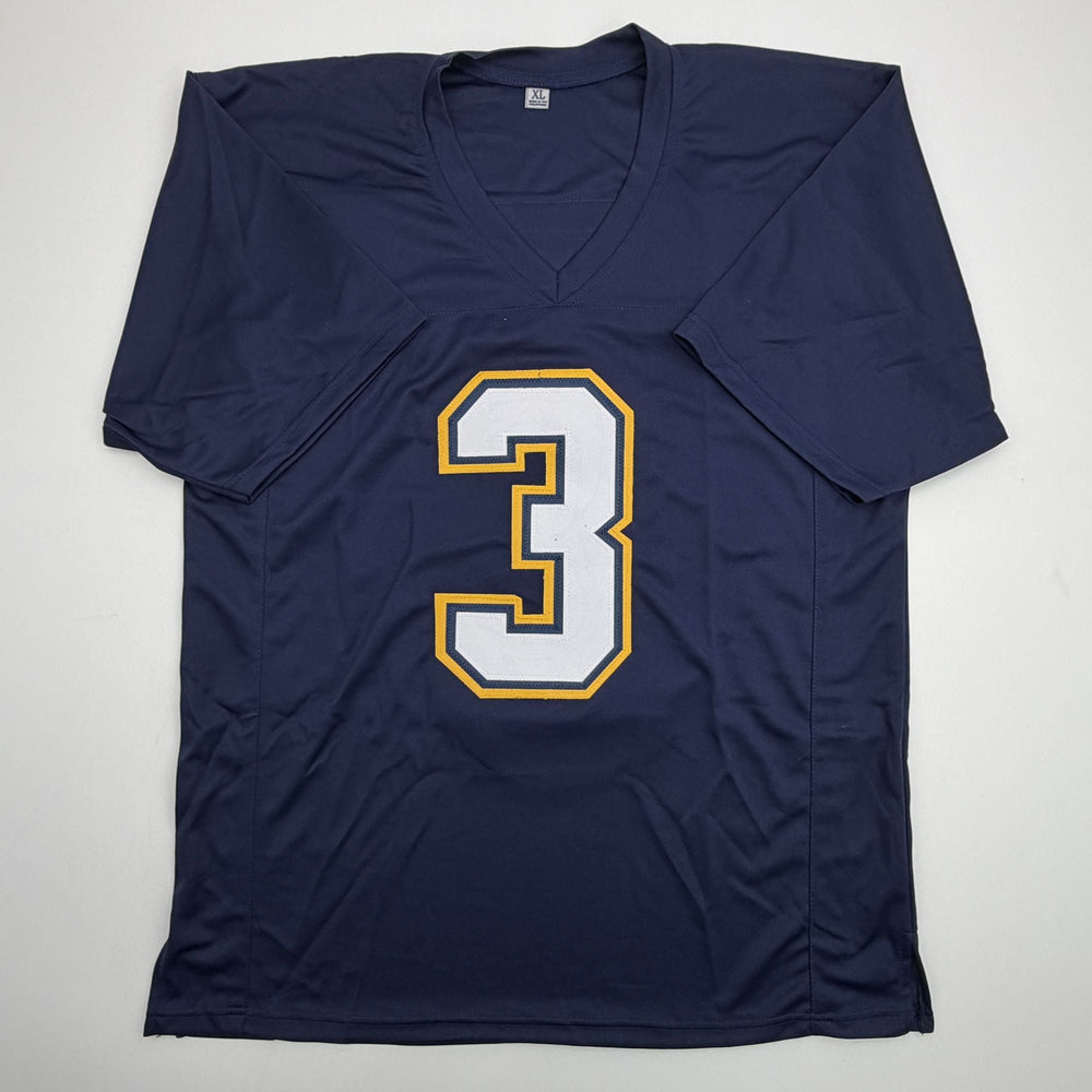 Autographed/Signed Derwin James Los Angeles San Diego Navy Blue Football Jersey Beckett BAS COA (ONLINE ORDER ONLY)