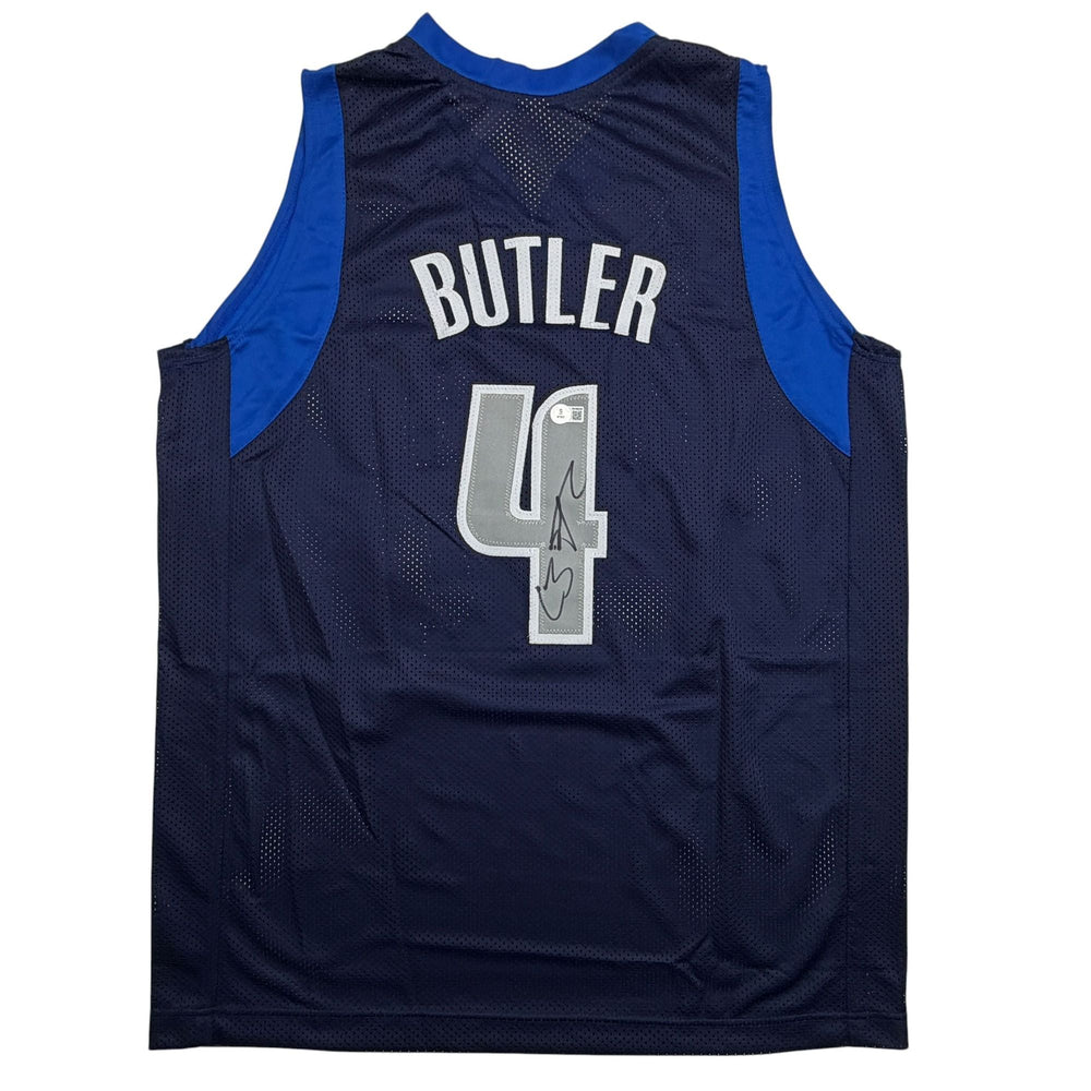 Autographed/Signed Caron Butler Dallas Blue Basketball Jersey Beckett BAS COA (ONLINE ORDER ONLY)