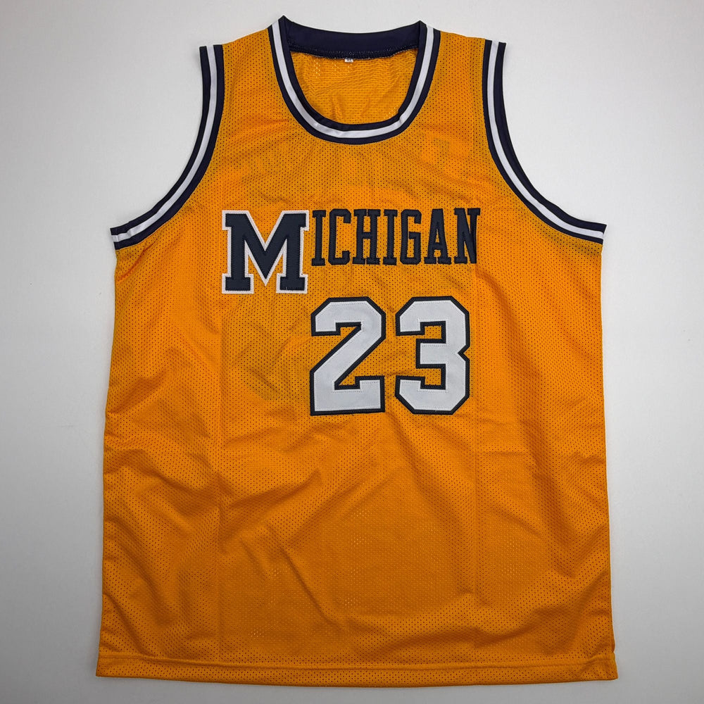 Autographed/Signed Yaxel Lendeborg Michigan Yellow College Basketball Jersey JSA COA (ONLINE ORDER ONLY)