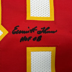 Autographed/Signed Emmitt Thomas Kansas City White Football Jersey PSA/DNA COA (ONLINE ORDER ONLY)