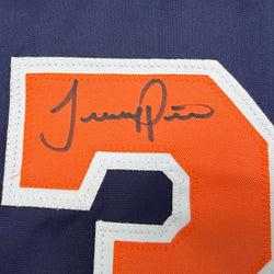 Autographed/Signed Jeremy Pena Houston Blue Baseball Jersey Beckett BAS COA (ONLINE ORDER ONLY)