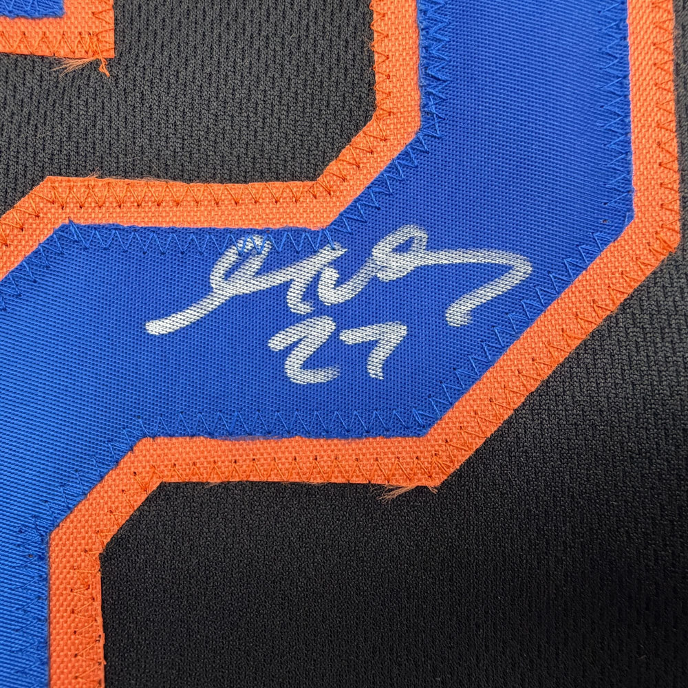 Autographed/Signed Mark Vientos New York Black Baseball Jersey Beckett BAS COA (ONLINE ORDER ONLY)