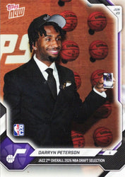 2026 Topps Now Darryn Peterson #DPETSP Jazz 2nd Overall 2026 NBA Draft Selection Utah Jazz Rookie RC Basketball Card (ONLINE ORDER ONLY)