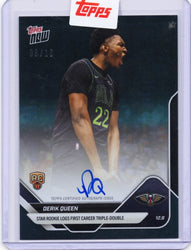 2025 Topps Now Derik Queen #79A Black Auto /10 Star Rookie Logs First Career Triple Double New Orleans Pelicans Rookie RC Basketball Card (ONLINE ORDER ONLY)