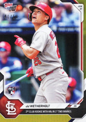 2026 Topps Now JJ Wetherholt #362 Gold Foil /50 2nd Club Rookie with Home Runs in 1st Two Innings St Louis Cardinals Rookie RC Baseball Card (ONLINE ORDER ONLY)