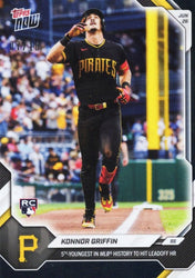 2026 Topps Now Konnor Griffin #379 Black Foil /10 5th Youngest in MLB History to Hit Leadoff Home Run Pittsburgh Pirates Rookie RC Baseball Card (ONLINE ORDER ONLY)