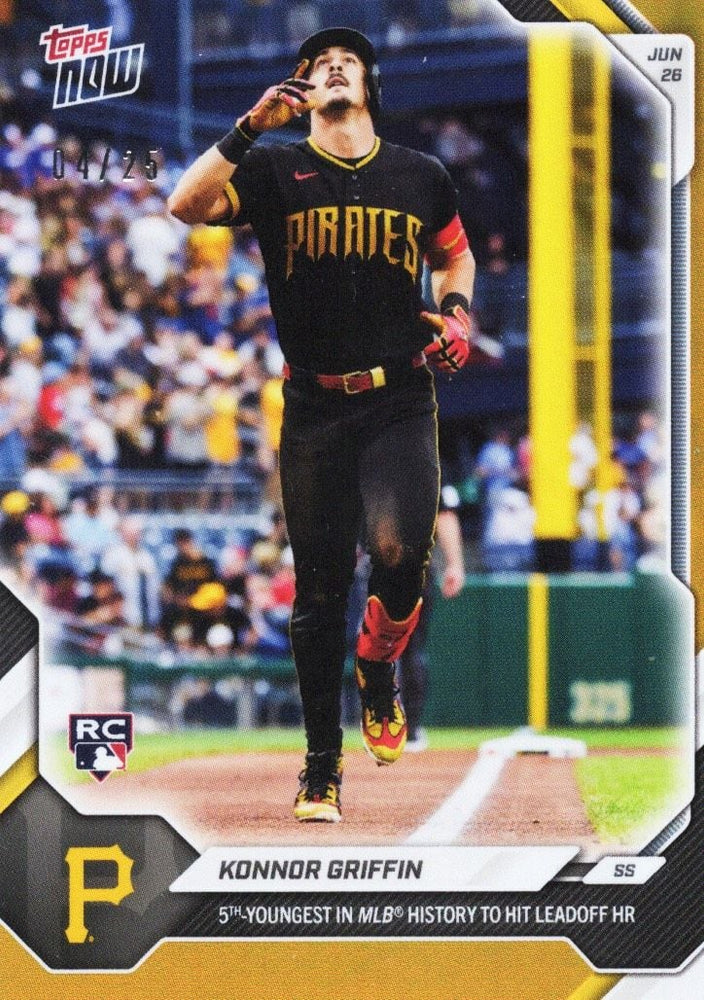 2026 Topps Now Konnor Griffin #379 Orange Foil /25 5th Youngest in MLB History to Hit Leadoff Home Run Pittsburgh Pirates Rookie RC Baseball Card (ONLINE ORDER ONLY)