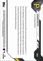 2026 Topps Now Konnor Griffin #414 1st Career Swipe of Home Ignites Pirates Holiday Win Pittsburgh Pirates Rookie RC Baseball Card (ONLINE ORDER ONLY)