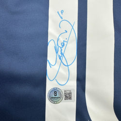 Autographed/Signed Neymar Jr. PSG Paris Saint-Germain Blue Soccer Futbol Jersey Beckett BAS COA (ONLINE ORDER ONLY)