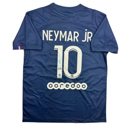 Autographed/Signed Neymar Jr. PSG Paris Saint-Germain Blue Soccer Futbol Jersey Beckett BAS COA (ONLINE ORDER ONLY)