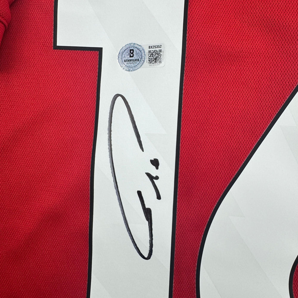 Autographed/Signed Amad Diallo Manchester United Red Soccer Futbol Jersey Beckett BAS COA (ONLINE ORDER ONLY)