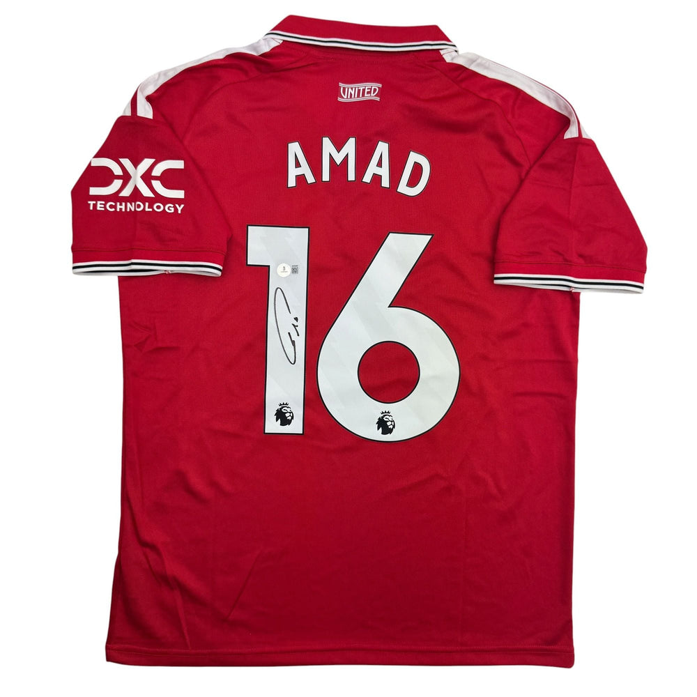 Autographed/Signed Amad Diallo Manchester United Red Soccer Futbol Jersey Beckett BAS COA (ONLINE ORDER ONLY)