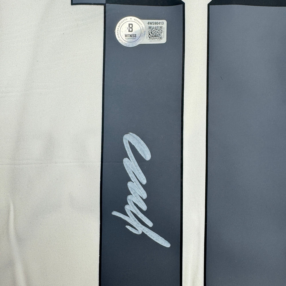 Autographed/Signed James Rodriguez Real Madrid White Soccer Futbol Jersey Beckett BAS COA (ONLINE ORDER ONLY)