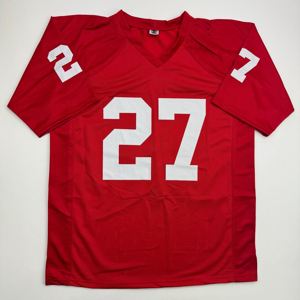 Autographed/Signed Irving Fryar "Scoring Explosion" Nebraska Red College Football Jersey Beckett BAS COA (ONLINE ORDER ONLY)