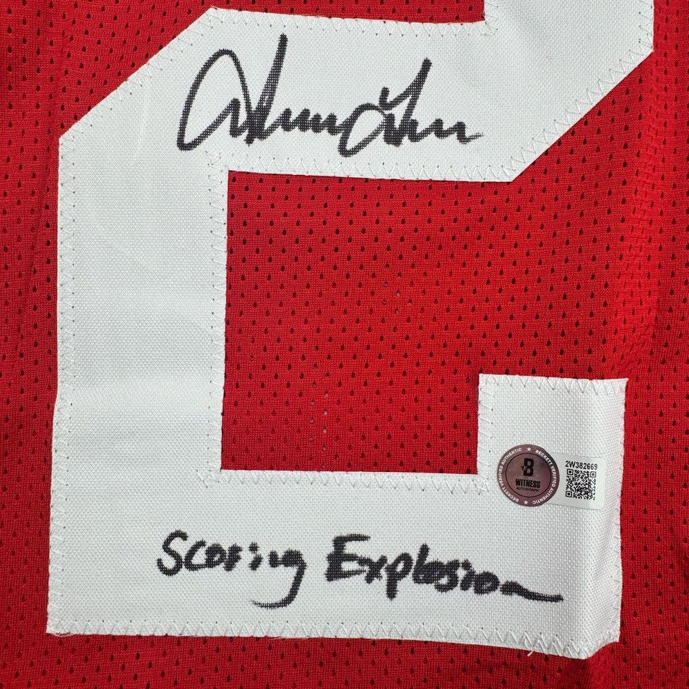 Autographed/Signed Irving Fryar "Scoring Explosion" Nebraska Red College Football Jersey Beckett BAS COA (ONLINE ORDER ONLY)