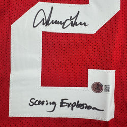 Autographed/Signed Irving Fryar "Scoring Explosion" Nebraska Red College Football Jersey Beckett BAS COA (ONLINE ORDER ONLY)