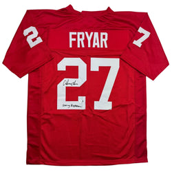 Autographed/Signed Irving Fryar "Scoring Explosion" Nebraska Red College Football Jersey Beckett BAS COA (ONLINE ORDER ONLY)