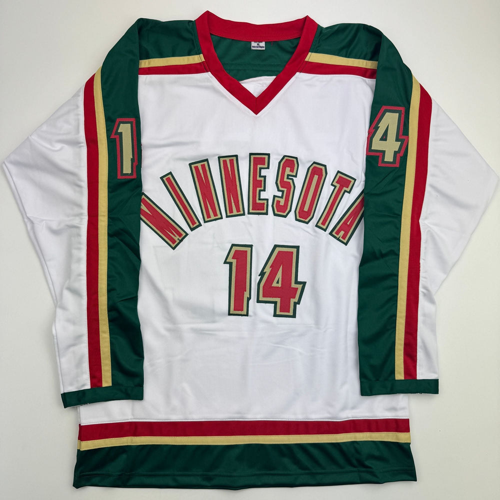 Autographed/Signed Joel Eriksson Ek Minnesota White 25th Anniversary Hockey Jersey Beckett BAS COA (ONLINE ORDER ONLY)